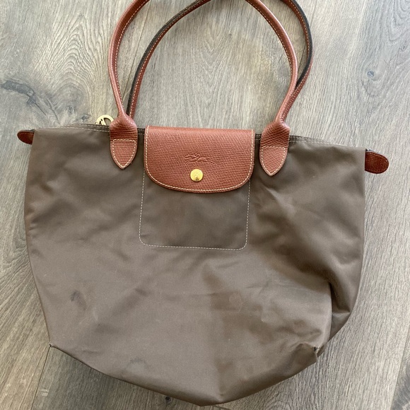 Longchamp Handbags - Longchamp Small Tote Army Green and Brown